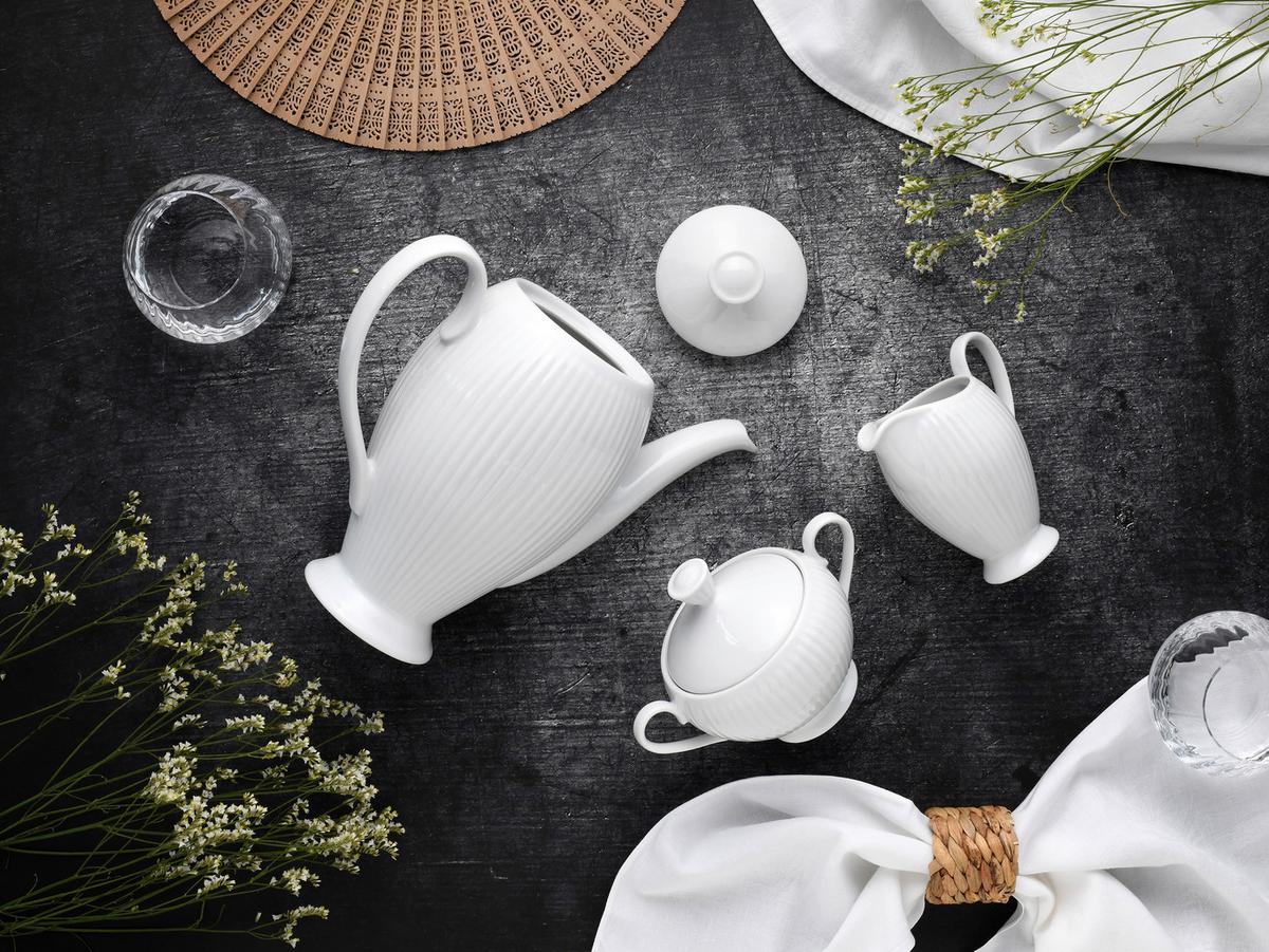 Kaffeeset Valencia 3--Teilig., Weiß - Weiß, Design, Keramik - Creatable