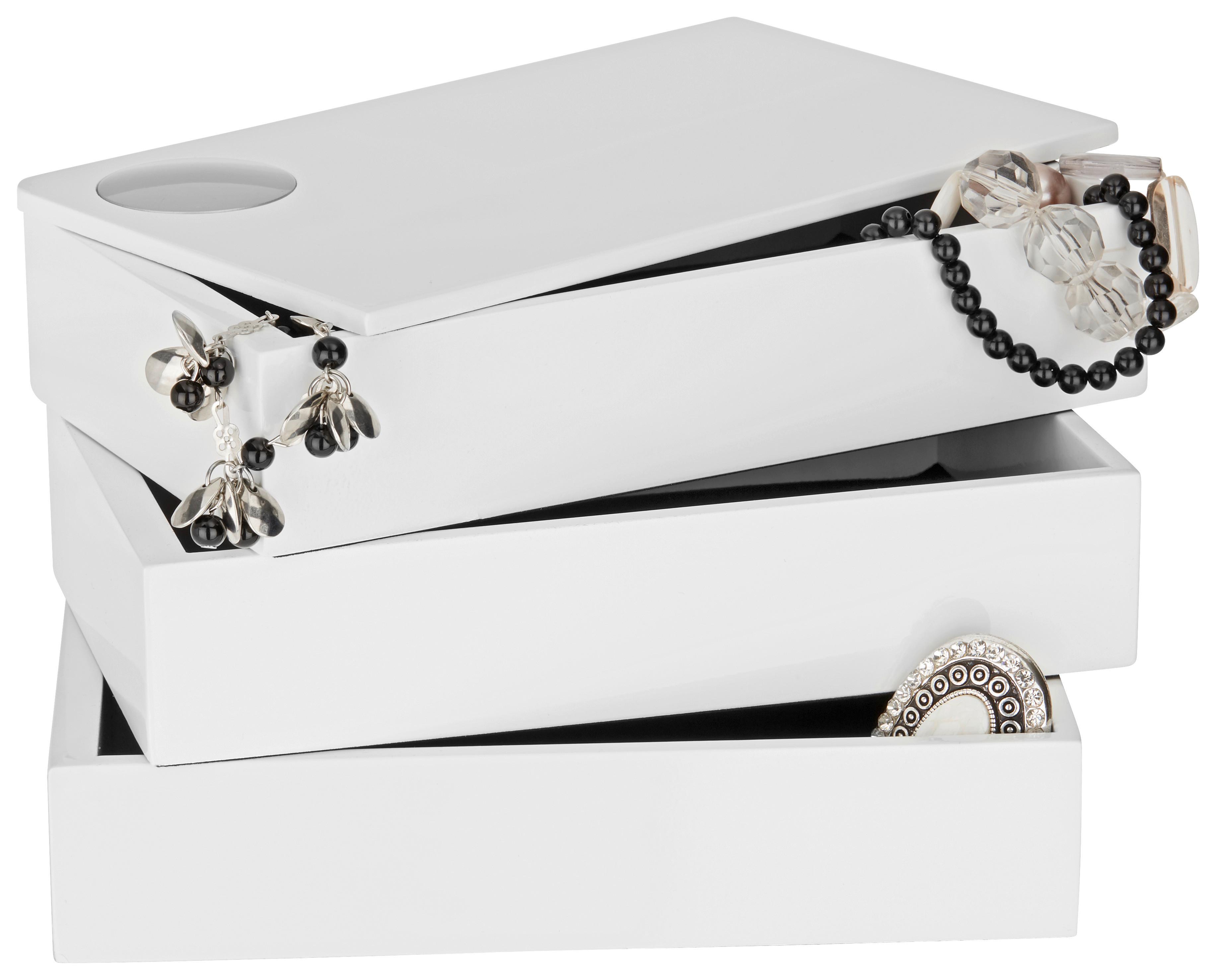 ŠPERKOVNICE JORIS - bílá, Moderní, kompozitní dřevo (19,1/11,8/12,7cm) - Mömax