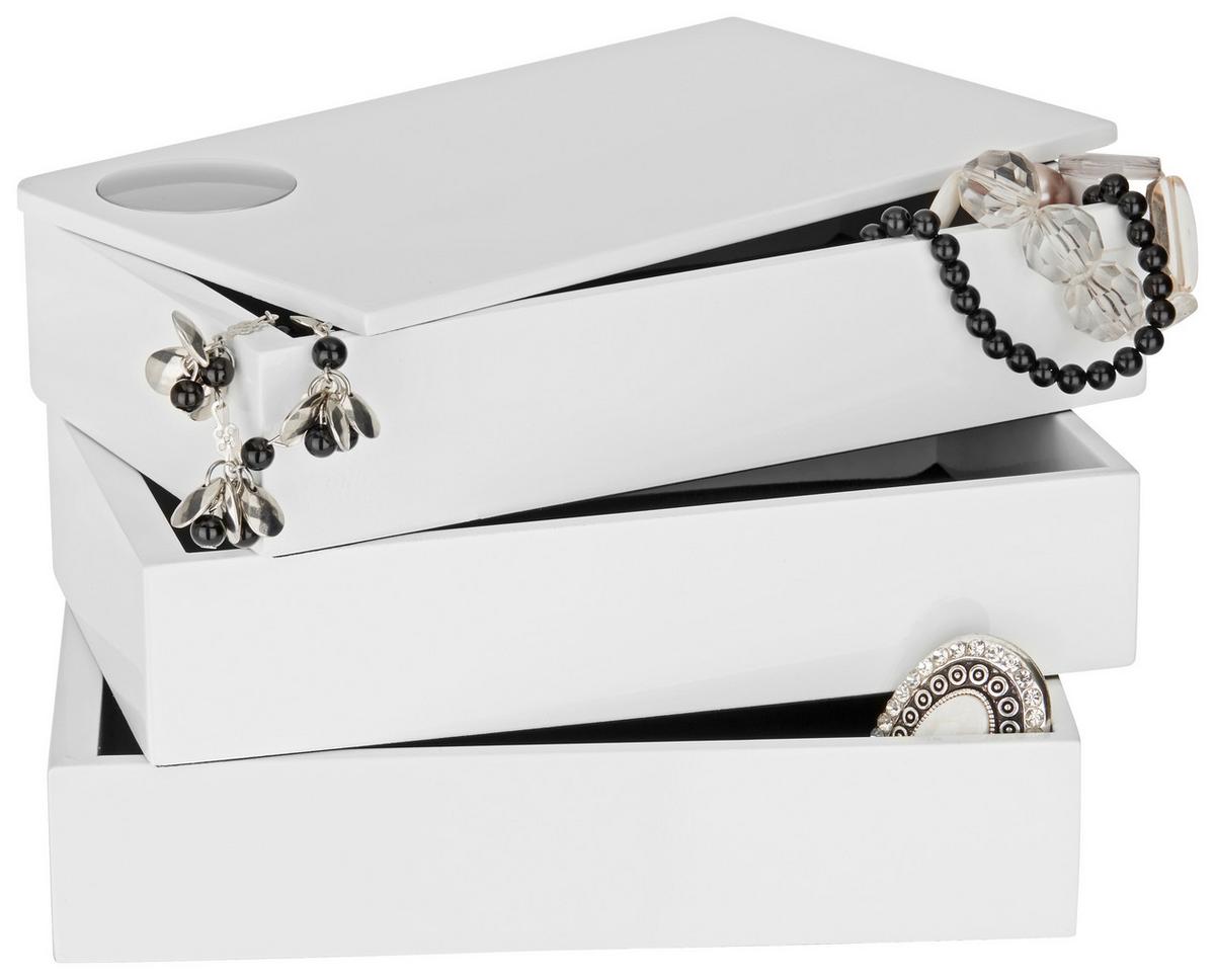 ŠPERKOVNICE JORIS - bílá, Moderní, kompozitní dřevo (19,1/11,8/12,7cm) - Mömax