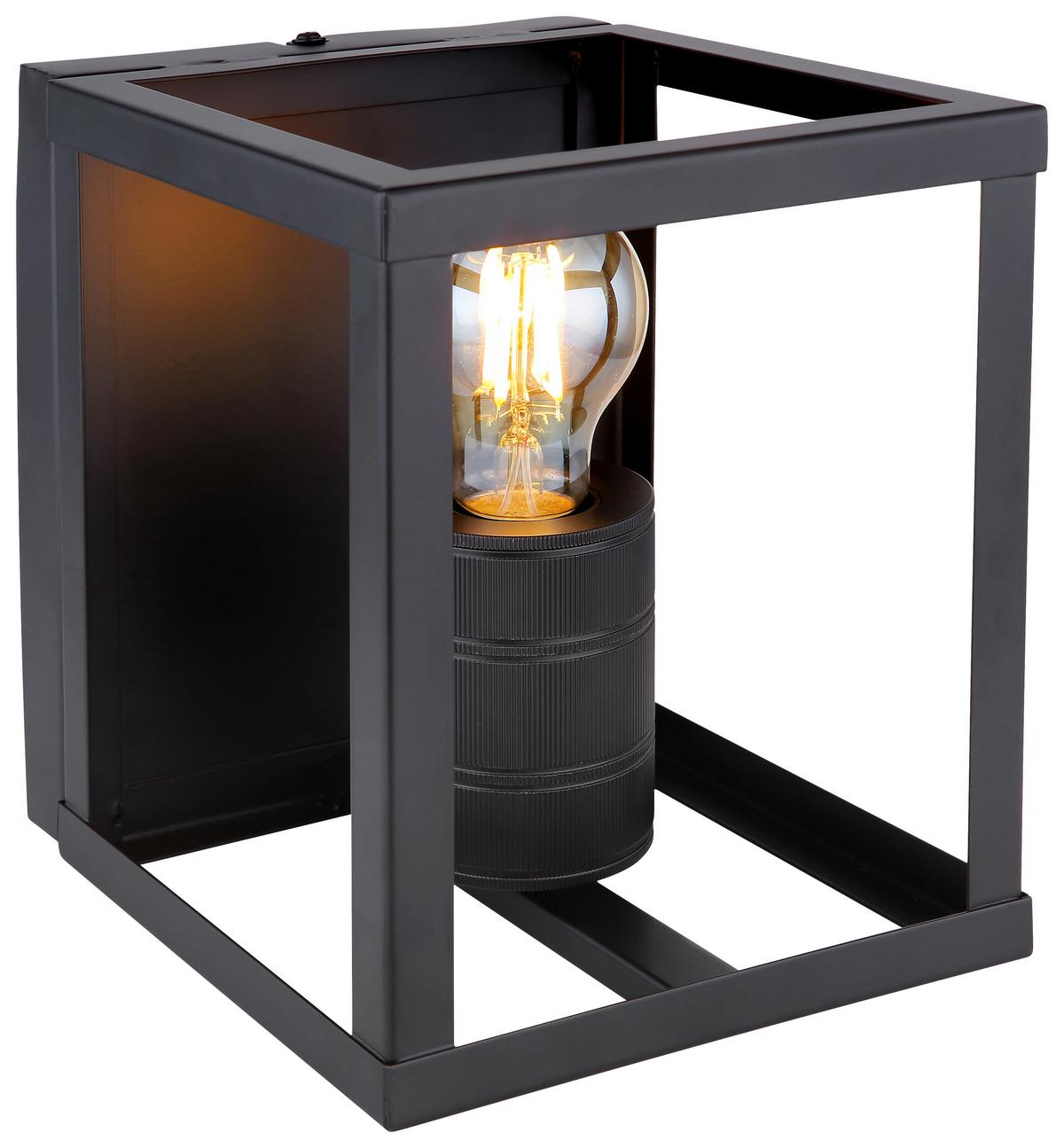 Wandleuchte Hagar 1-Flammig Rahmen-Design - Schwarz, Basics, Metall (17/19,5/20cm) - Globo