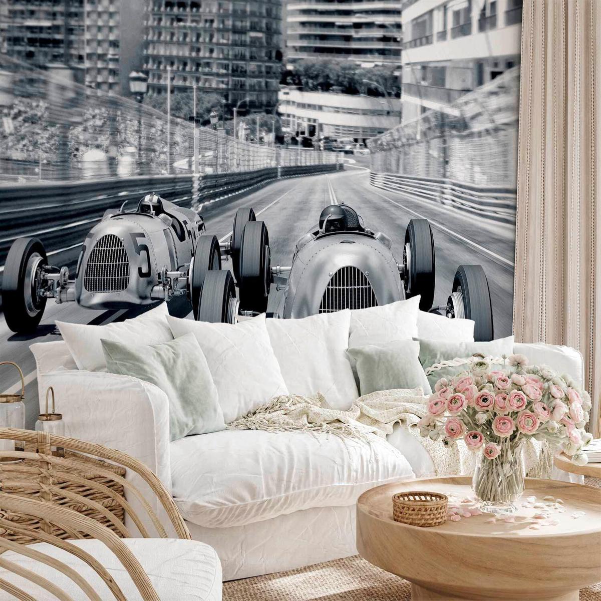 Fototapete Speed Of Sound H: ca. 350x245 cm - Schwarz/Weiß, LIFESTYLE, Textil (350/245cm) - artgeist