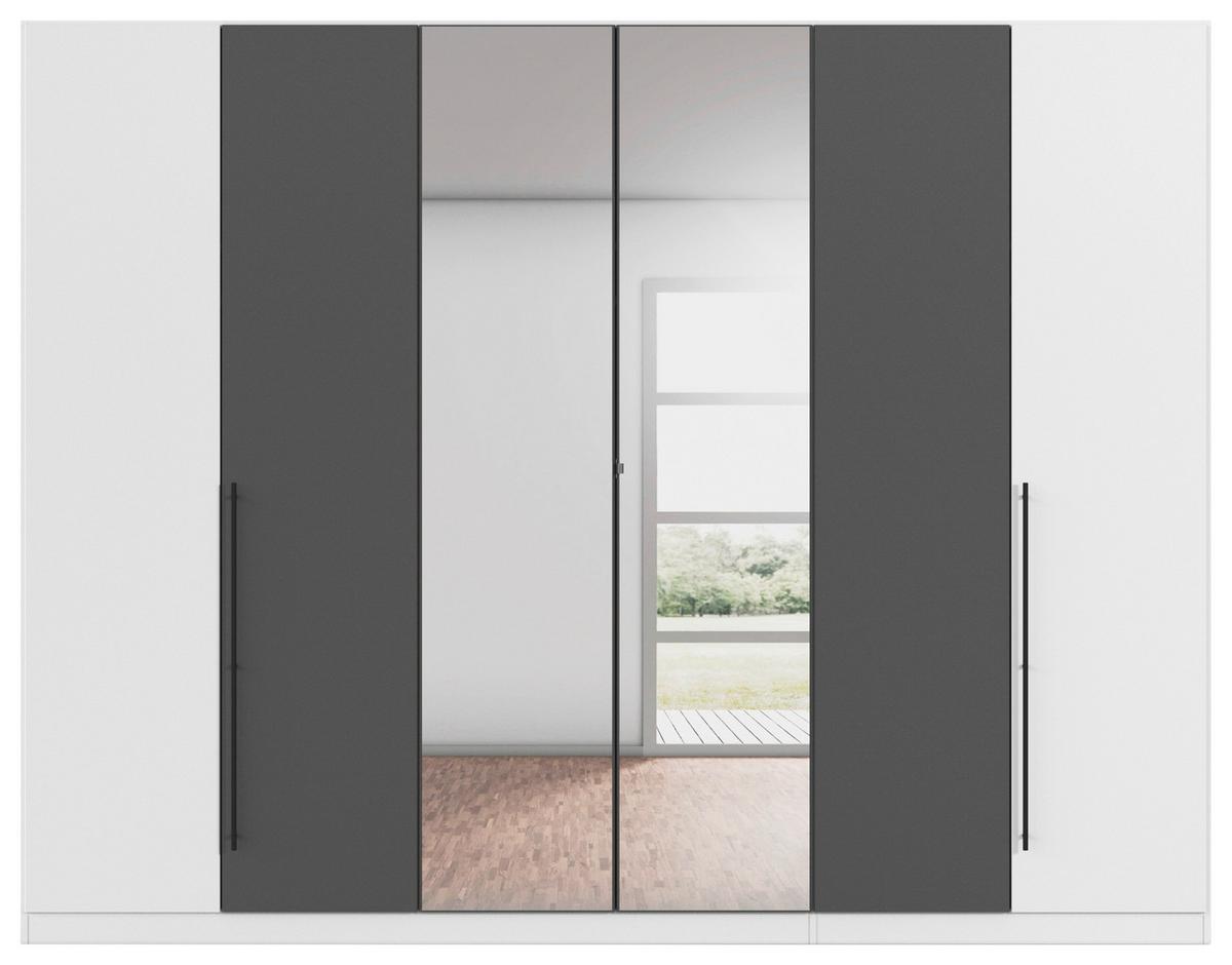 Kleiderschrank Safari B: 271 cm - Weiß/Grau, KONVENTIONELL, Holzwerkstoff (271/229/54cm)