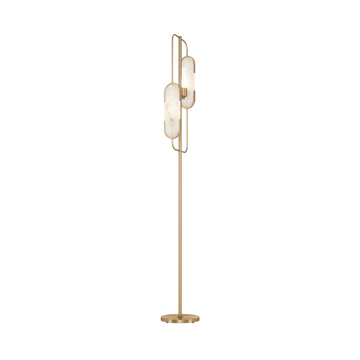 Stehleuchte Marmo - Goldfarben/Weiß, Trend, Stein/Metall (23/160cm) - MAYTONI