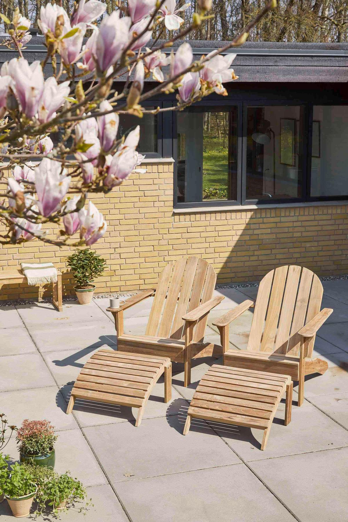 Gartenliege Ellen/Vito, natur 105x88x80 cm - Teakfarben, Natur, Holz (105cm) - Gardenson
