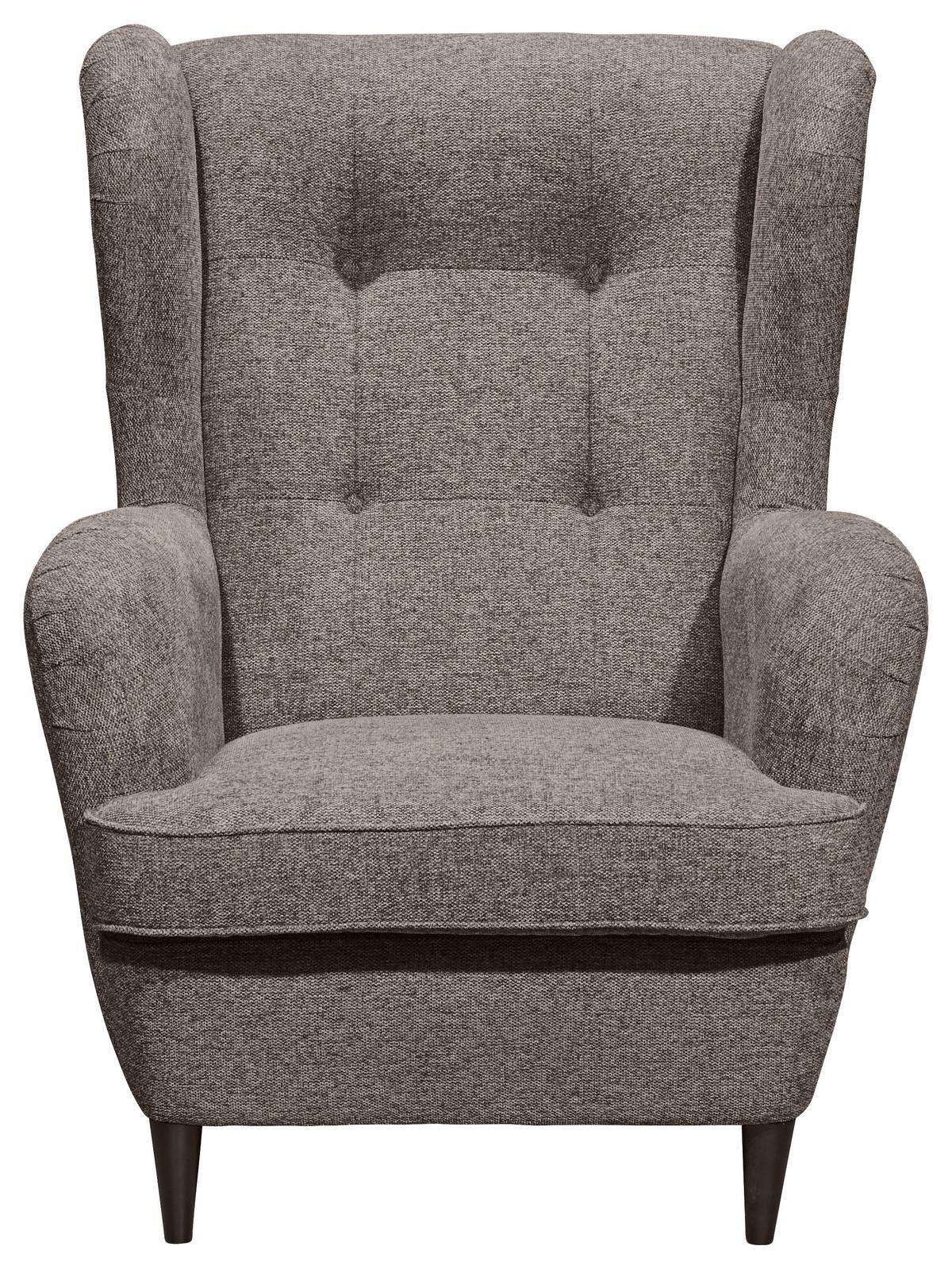 Ohrensessel Oskar Webstoff Espresso - Schwarz/Braun, Basics, Holzwerkstoff/Textil (78/102/98cm) - MID.YOU