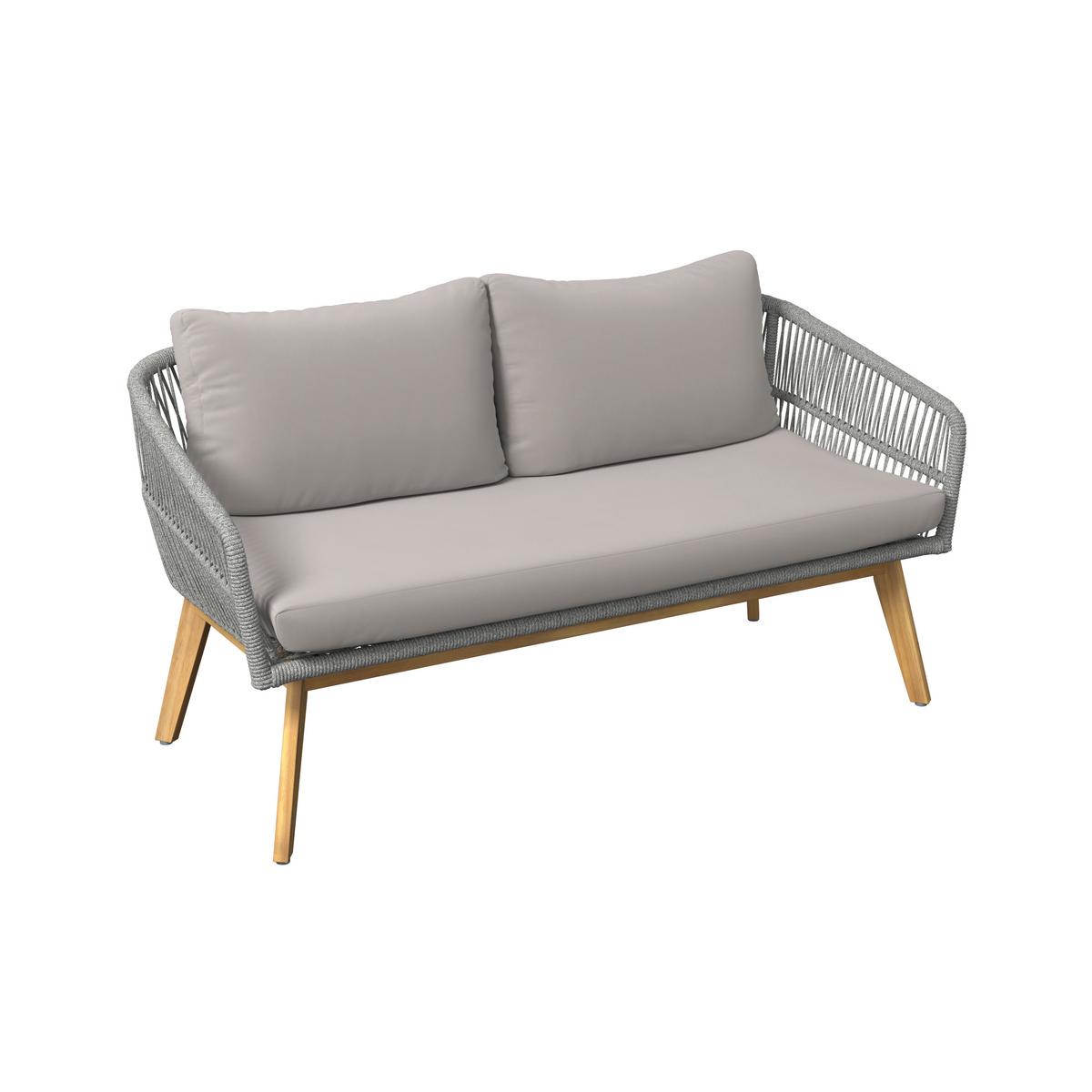 Loungegarnitur Geo - Grau/Akaziefarben, MODERN, Holz (90/43/55cm) - Beldano