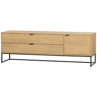 Lowboard Silas Eichefarben B: 180cm - Eichefarben/Schwarz, Design, Holz (180/61/44cm) - Livetastic