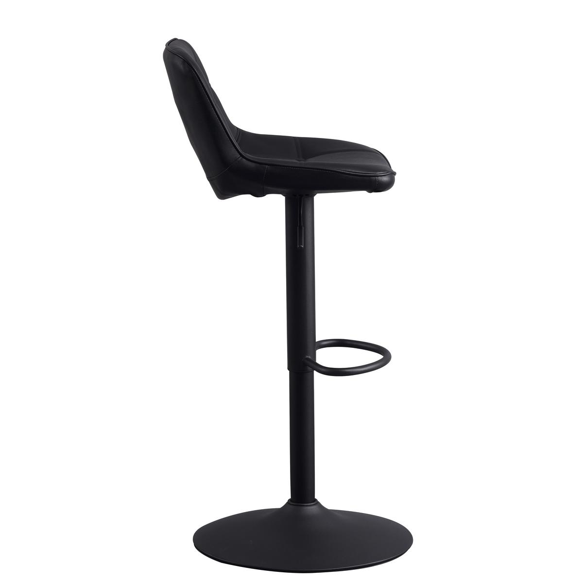 Barhocker-Set Ezra Schwarz B: 47 cm - Schwarz, MODERN, Textil/Metall (47/87/45cm) - MID.YOU
