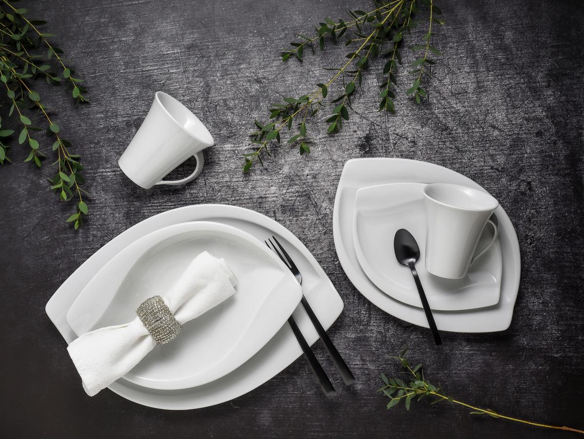 Kombinovaný servis Acacia, 30 dielna pre 6 osôb - biela, Basics, keramika (41/37/30cm) - Creatable