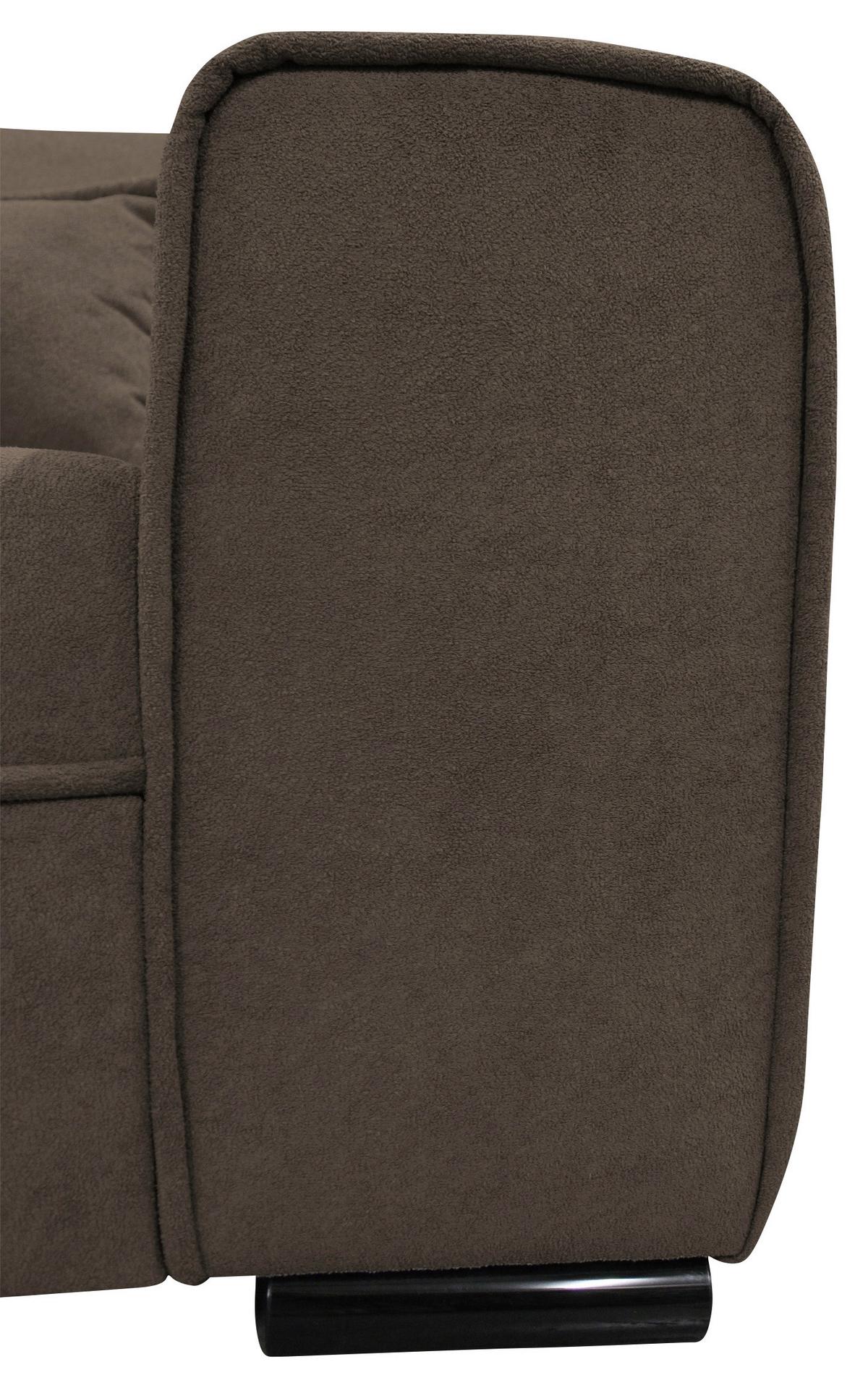 Ecksofa Classic Braun 175x270 cm - Schwarz/Braun, Design, Textil (175/270cm) - MID.YOU