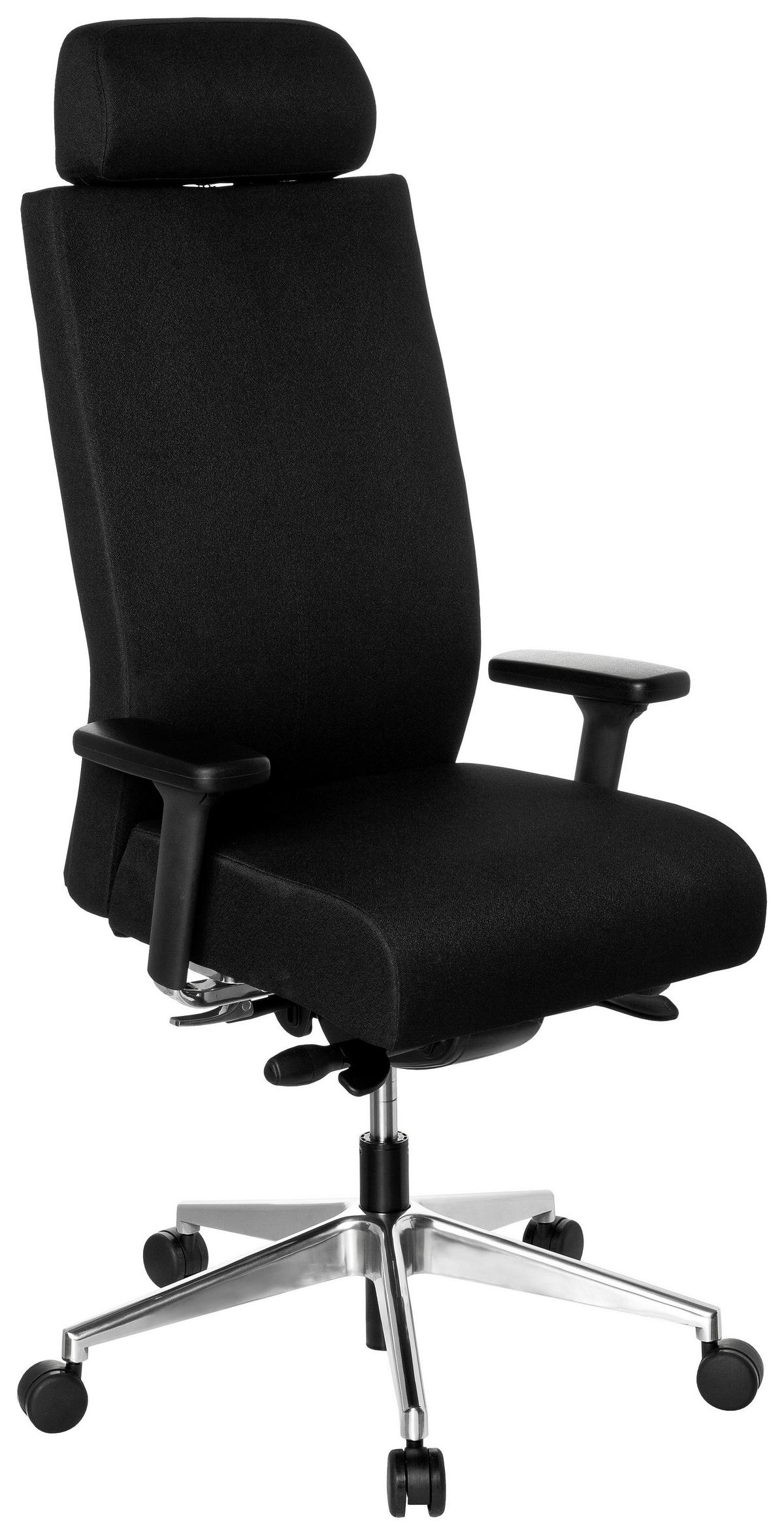 Drehstuhl Pro-Tec Xxl Schwarz - Alufarben/Schwarz, MODERN, Kunststoff/Textil (59/138/49cm) - MID.YOU