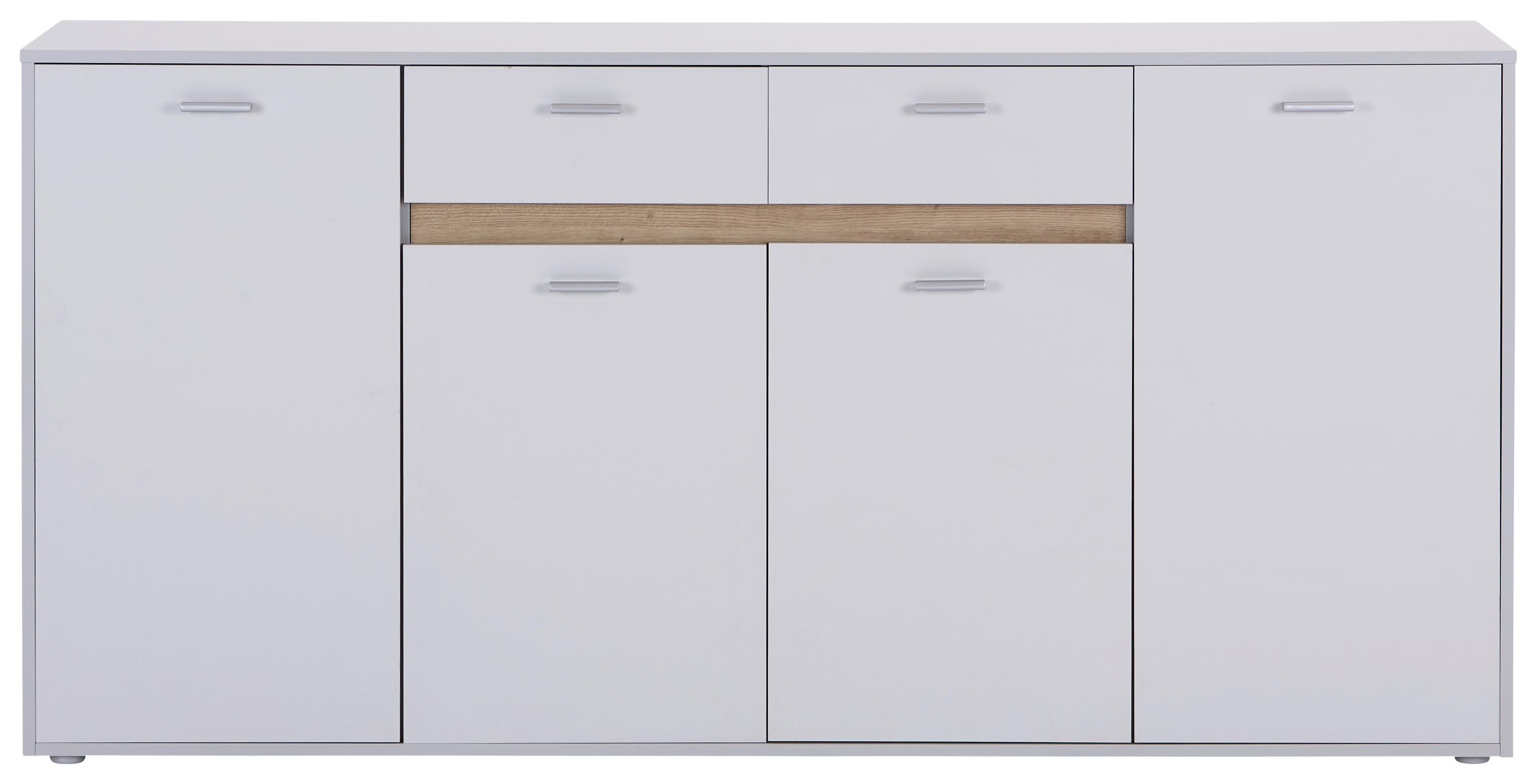Kommode mit Bügelgriff B: 183,4 cm Slot 4t Hellgrau - Hellgrau, MODERN, Holzwerkstoff (183,4/90/40cm)