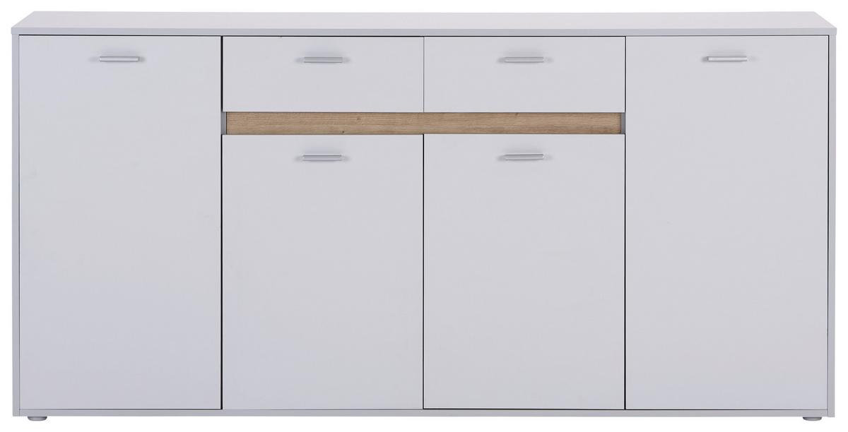 Kommode mit Bügelgriff B: 183,4 cm Slot 4t Hellgrau - Hellgrau, MODERN, Holzwerkstoff (183,4/90/40cm)