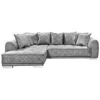 Rohová sedačka SENTINA, obojstranná, sivý velúr - sivá/strieborná, Basics, textil/plast (319/194cm) - MID.YOU