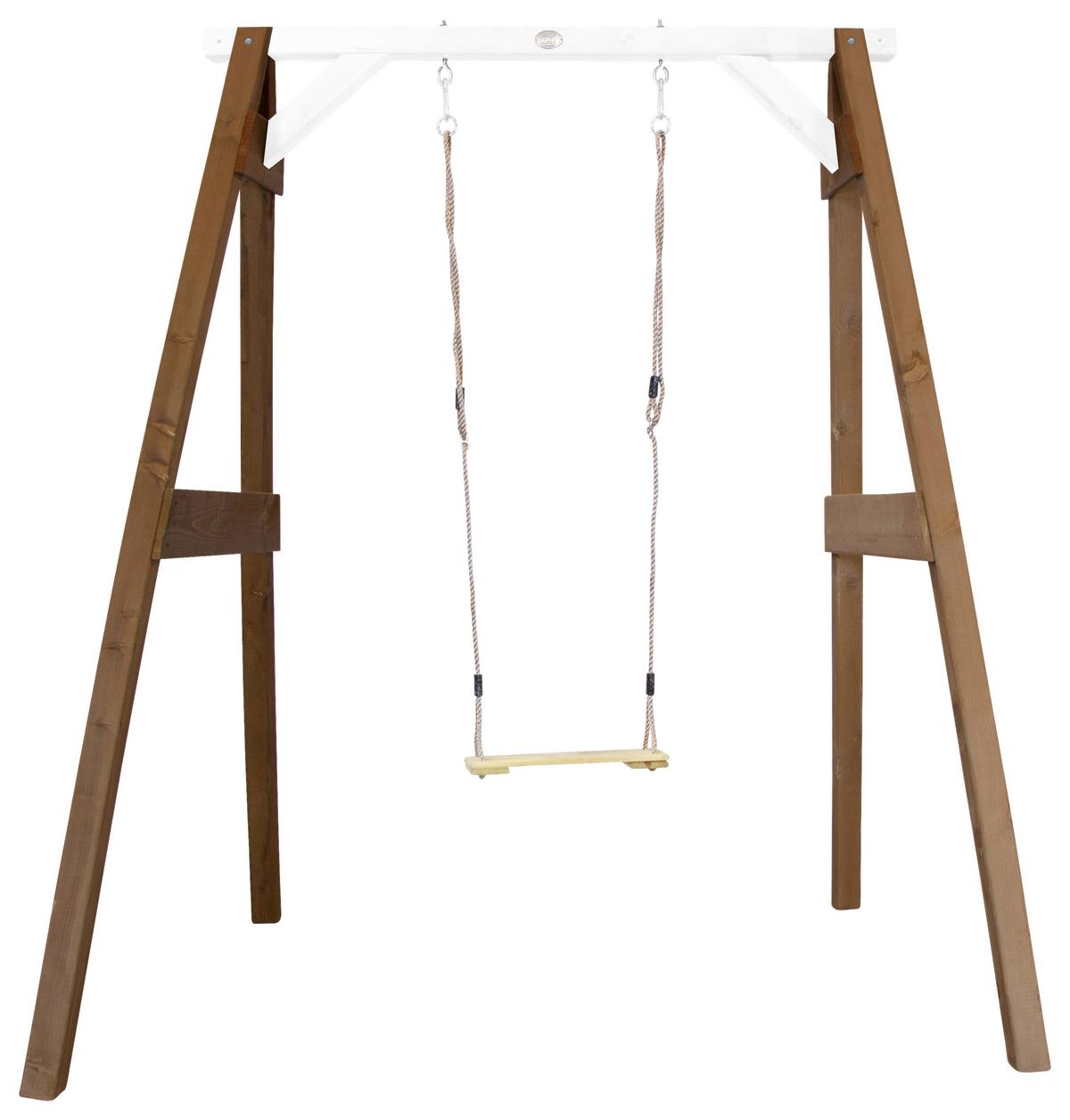 Schaukel A030.136.03 - Braun/Weiß, KONVENTIONELL, Holz (181/207/160cm) - Ambia Garden
