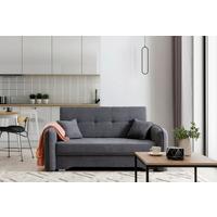 3-Sitzer-Sofa Mit Schlaffunktion Laine Grau - Silberfarben/Grau, Design, Textil (155/105/75cm) - MID.YOU