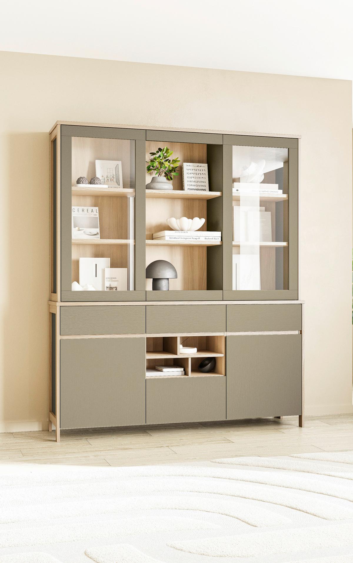 Buffet Stranda Eukalyptus/Holzfarben B: 164cm - Eichefarben/Eukalyptusholzfarben, Design, Holzwerkstoff (164/195/39cm) - MID.YOU