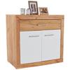 Komód Malta 97/86 Cm - tölgyfa színű/fehér, Modern, faalapú anyag (96,4/86/39,9cm)