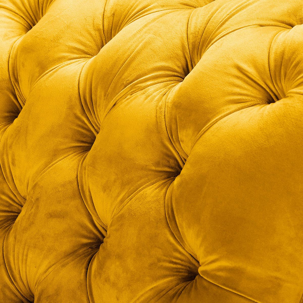 Récamiere Pako Senfgelb B: 185cm - Senfgelb/Braun, Design, Textil (185/93/75cm) - Livetastic