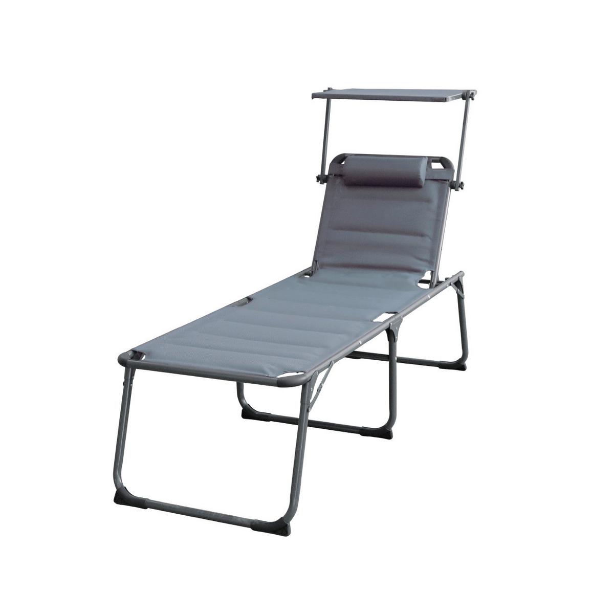 Sonnenliege Ph-Alu-Xsl-Anthracite - Anthrazit, Basics, Kunststoff/Textil (203/48/68cm)