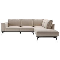 Sedací souprava ISOLDE, pravá, béžová - černá/béžová, Design, kov/dřevo (293/200cm) - MID.YOU