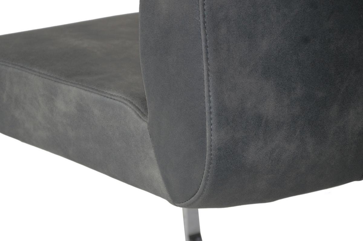 Schwingstuhl-set Marlen Xxl Anthrazit/silberfarben B: 47cm - Anthrazit/Silberfarben, LIFESTYLE, Textil/Metall (47/96/62cm) - MID.YOU