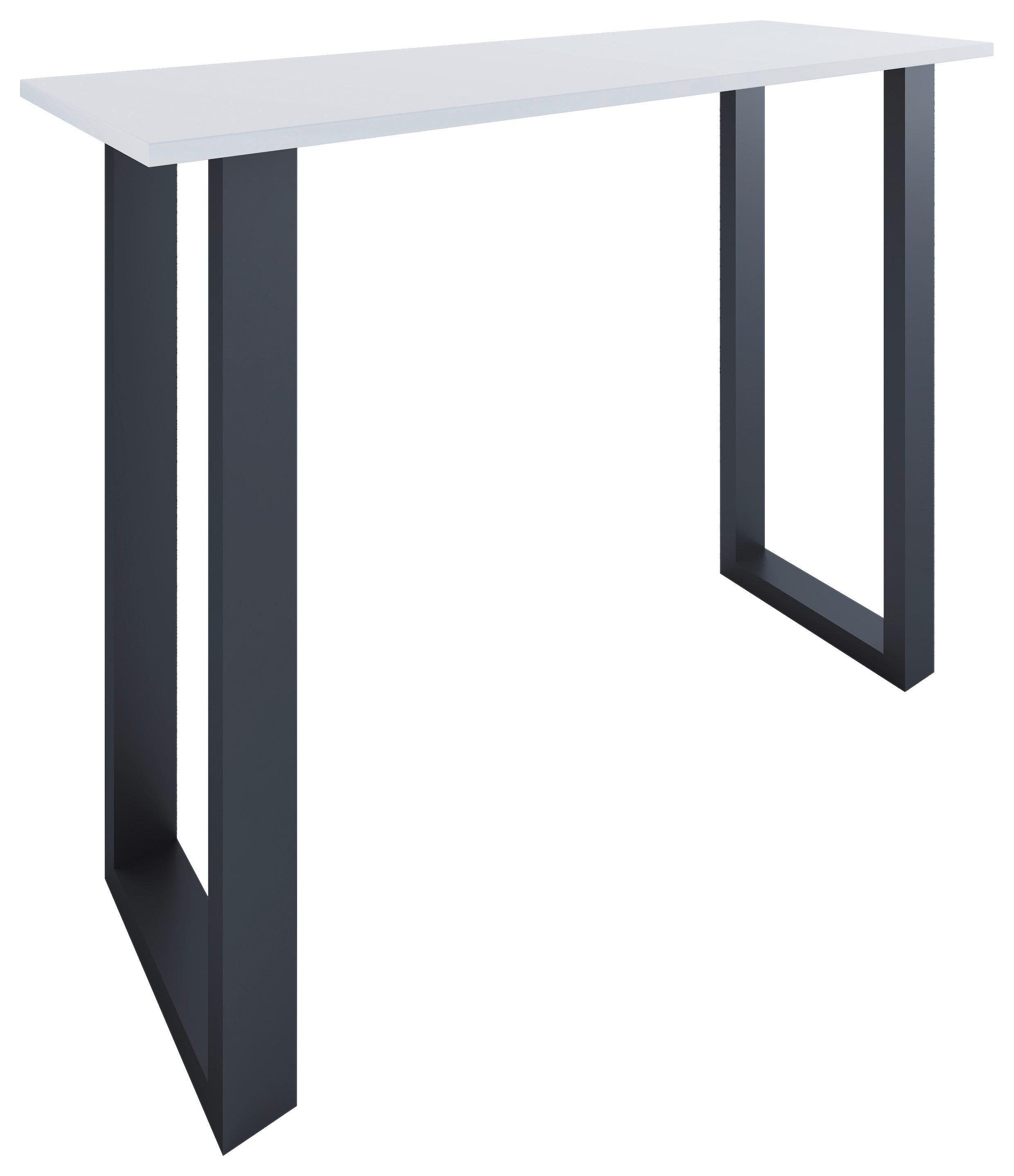 Bartisch Xona B 140x50 - Schwarz/Weiß, KONVENTIONELL, Holzwerkstoff/Metall (140/102/50cm)