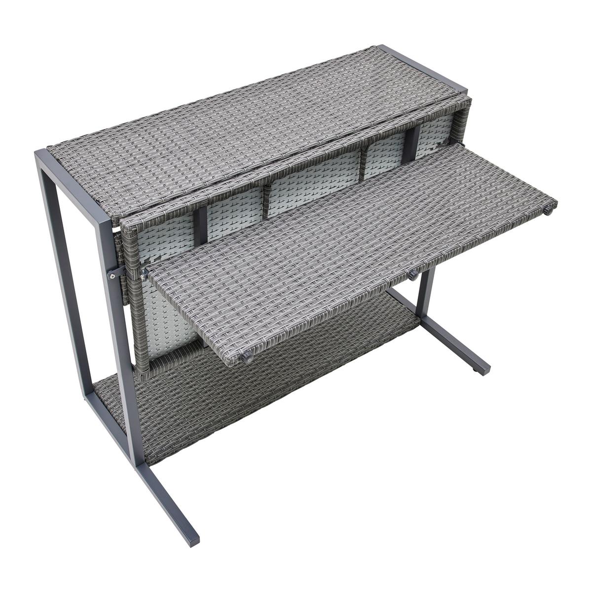 Sada na balkon MARIO šedá/tm.šedá - šedá/světle šedá, Moderní, kov/textil (110/86,5/80cm) - Bessagi Garden