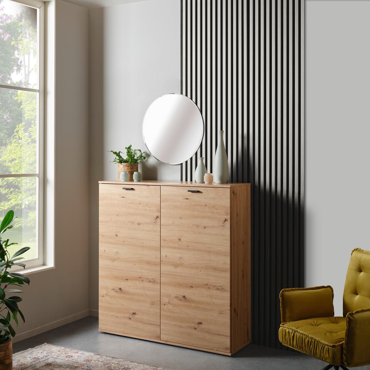 Akustikpaneel Josef - Eichefarben/Weiß, MODERN, Holzwerkstoff/Kunststoff (90/60/2cm)