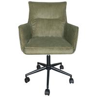 Drehstuhl Valencia Grün B: 58,5 cm - Schwarz/Grün, MODERN, Textil/Metall (58,5/88/95/63cm) - Livetastic