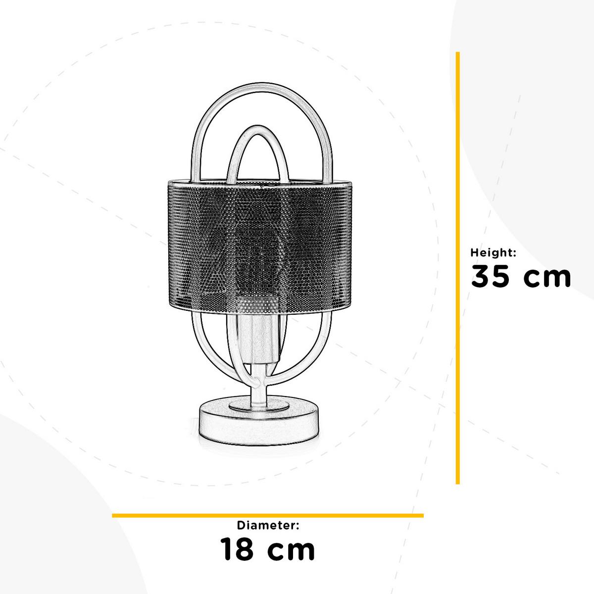 Nachttischleuchte 5003/l - Schwarz/Kupferfarben, Design, Metall (18/35cm)
