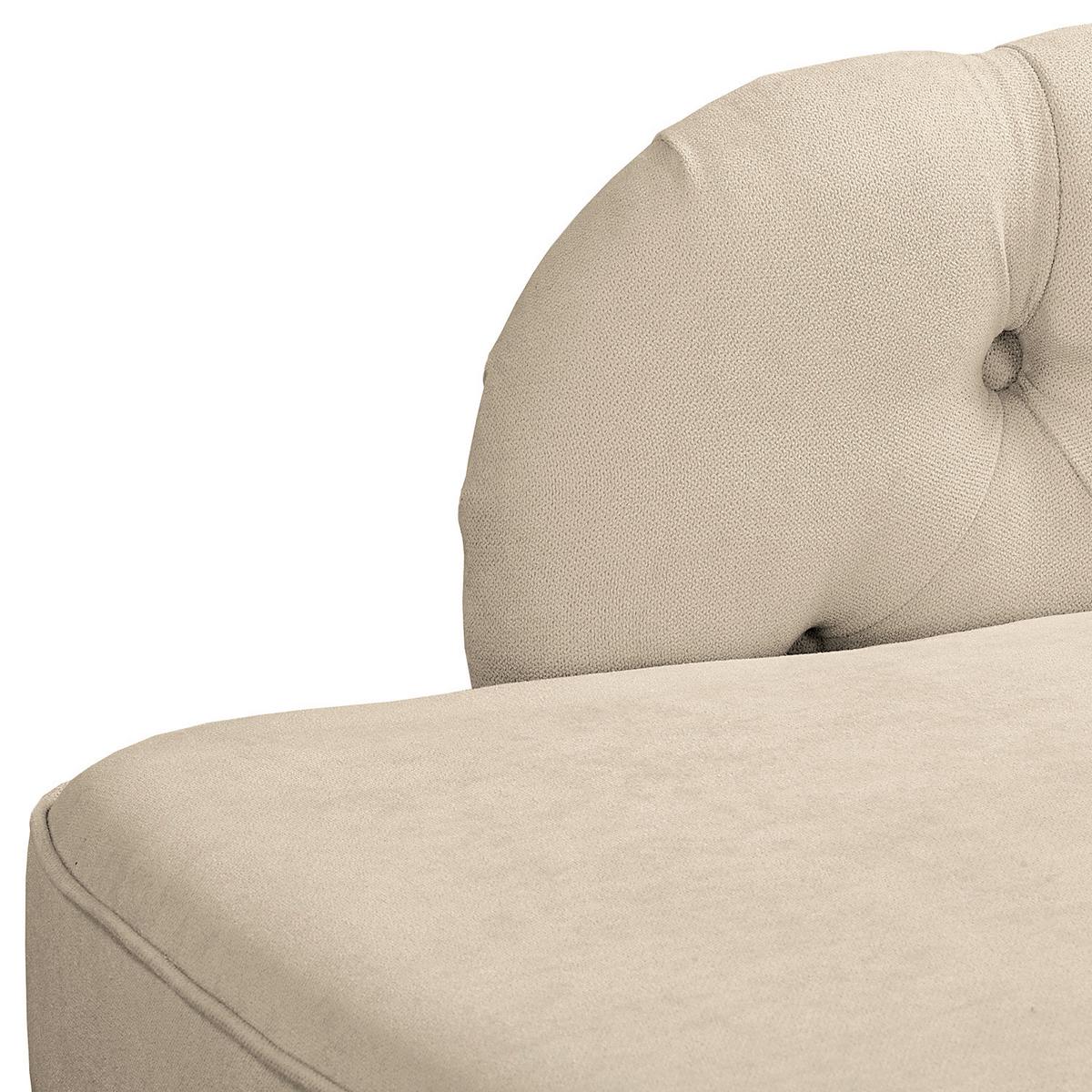 Récamiere Pako Creme B: 185cm - Creme/Braun, Design, Textil (185/93/75cm) - Livetastic