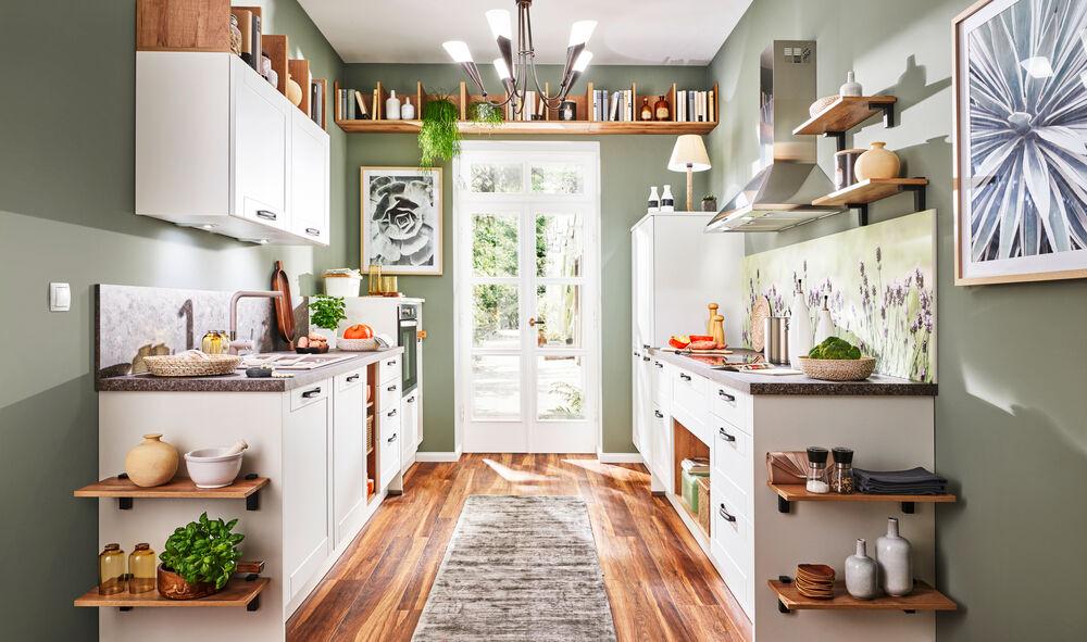 Einbauküche Pn 435 Frei Planbar Modernes Design - Eichefarben/Weiß, Holzwerkstoff - Pino