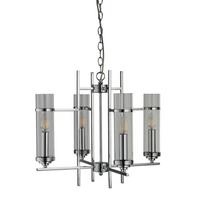 Hängeleuchte 3094-4cc - Chromfarben, Design, Glas/Metall (49/49/42-92cm)