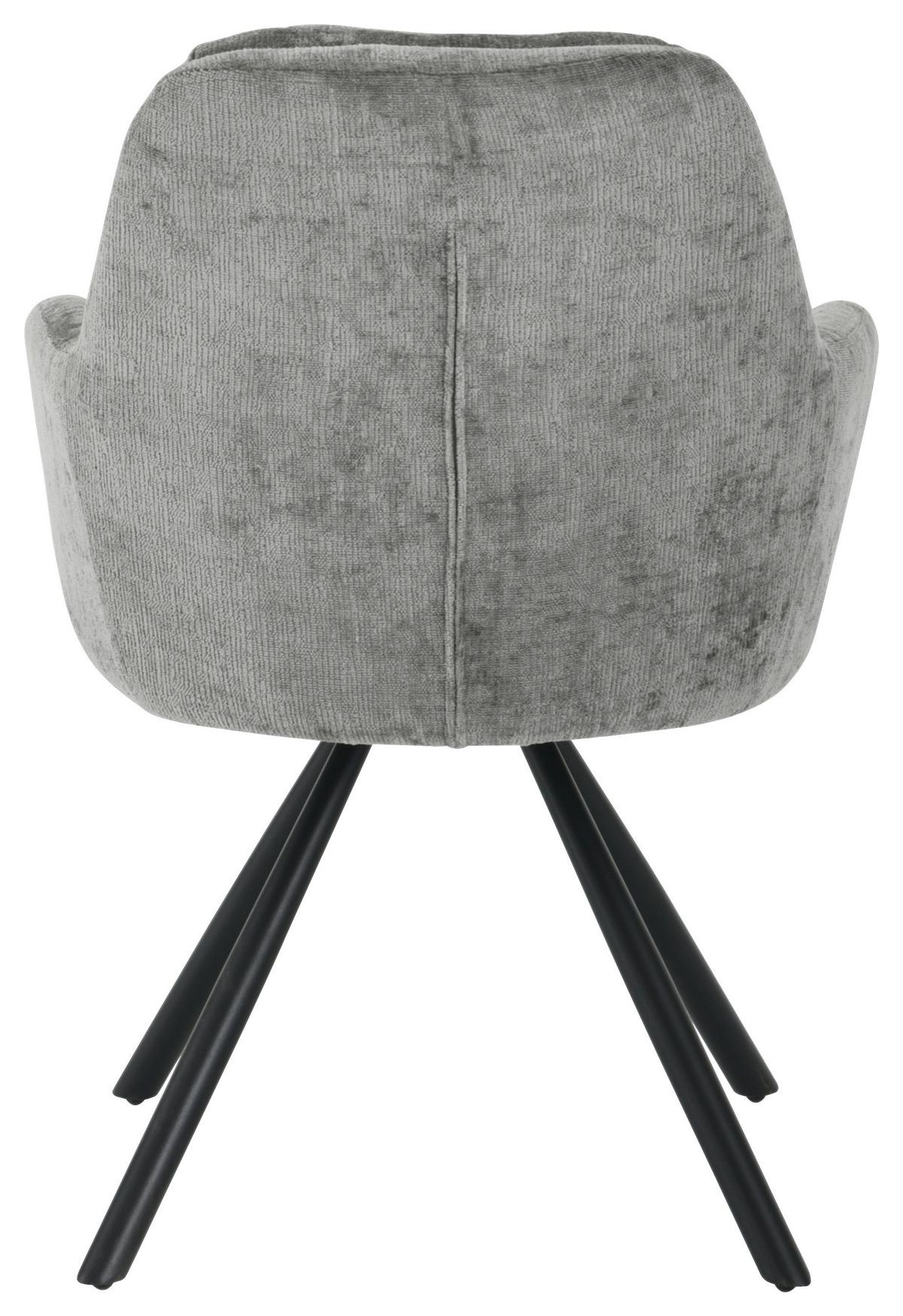 Armlehnstuhl-Set Bela - Schwarz/Grau, LIFESTYLE, Holz/Textil (62/88/66cm) - MID.YOU