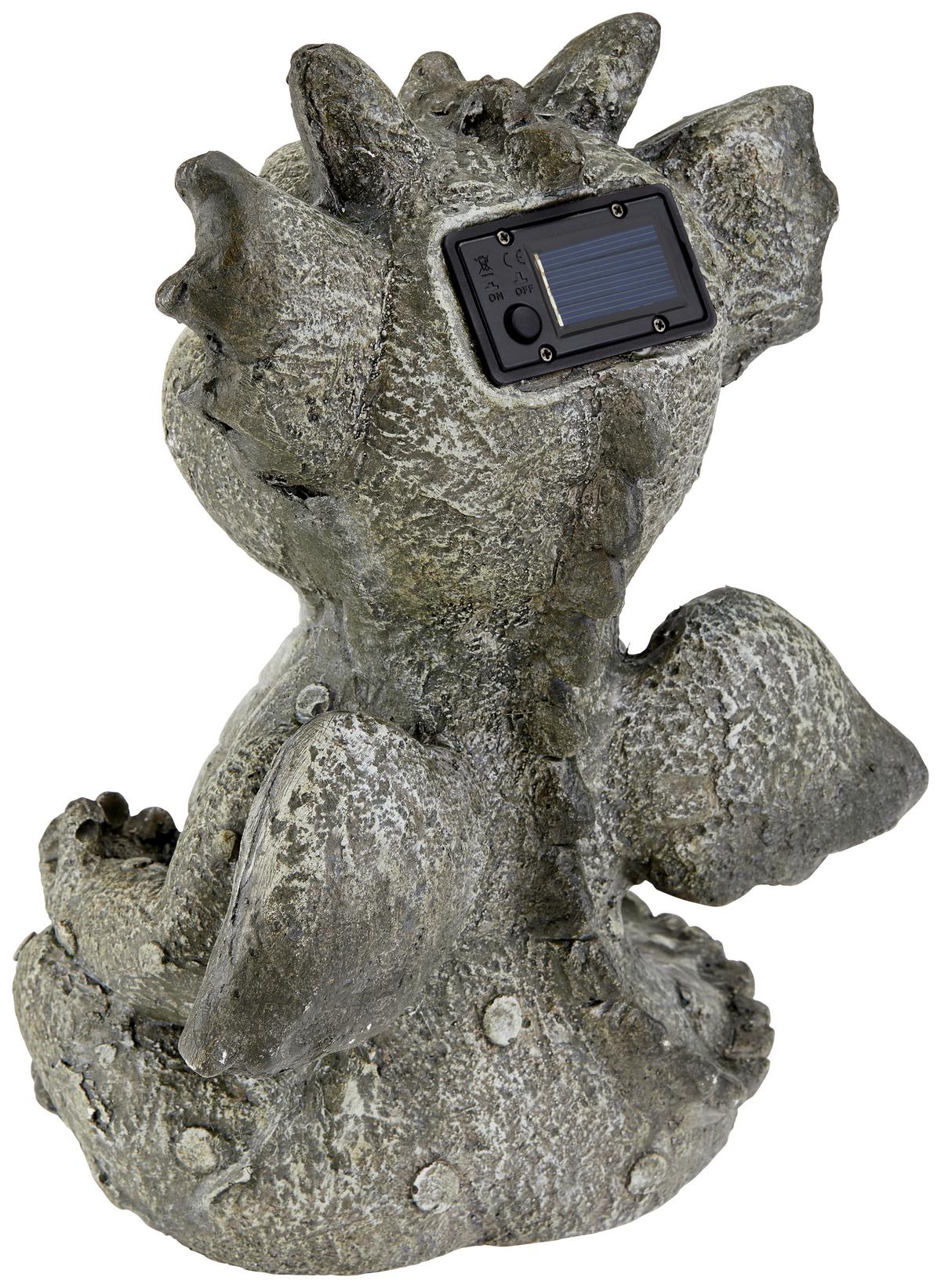 Dekodrache Barry L/b/h: Ca. 22/32,5/24 Cm - Grau, KONVENTIONELL, Stein (22/32,5/24cm) - Ondega