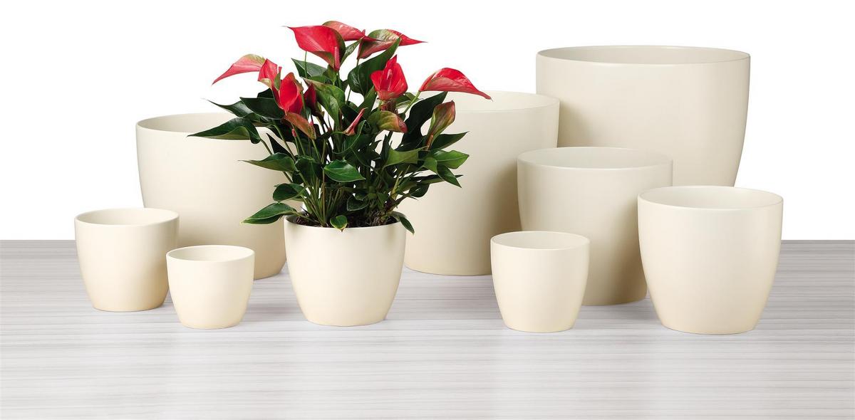 Kaspó Krém - krém, kerámia (14/14/12cm)