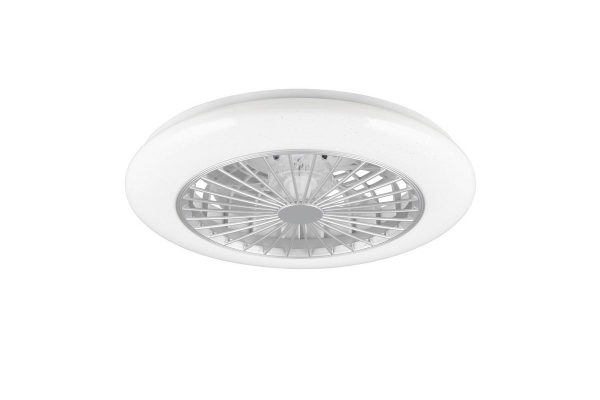 Deckenventilator Stralsund Silberfarben Weiß D: 49 Cm - Silberfarben/Weiß, KONVENTIONELL, Kunststoff (49/16,5cm)