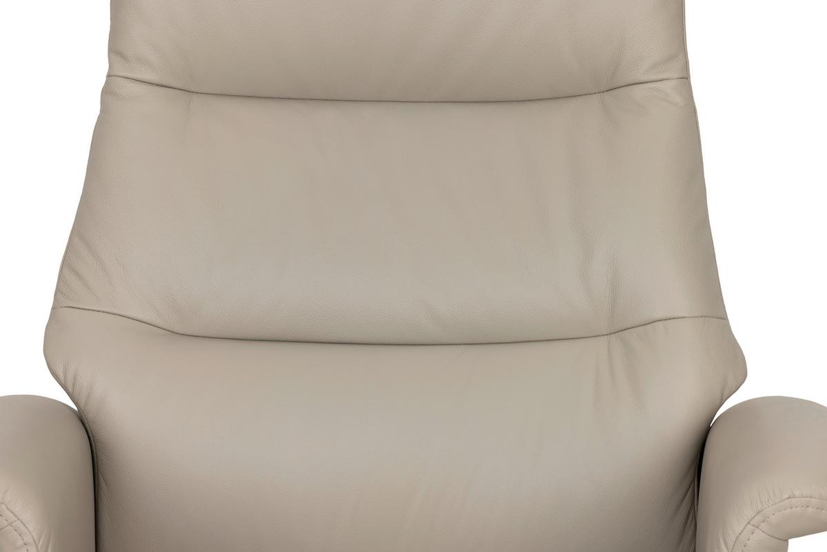 Relaxsesselset Repose Hellgrau B: 76 Cm - Hellgrau/Schwarz, Design, Leder/Textil (76/107/79cm) - Livetastic