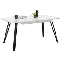 Rozťahovací stôl ISABELLE 160-240 cm - čierna/biela, Modern, kov/kompozitné drevo (160-240/76/90cm) - Mömax