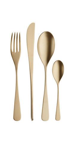 sada príborov AUDREY - medová, Basics, kov (25,5/7/5,3cm) - Pintinox