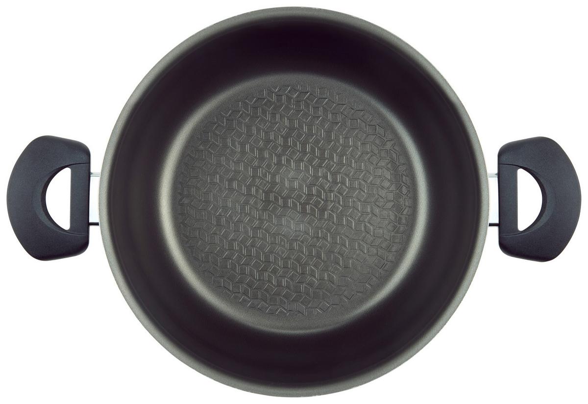 Luca Bessoni Fleischtopf 4,5 L Aluminum + Deckel Beschichtet - Klar/Schwarz, KONVENTIONELL, Glas/Metall (24/10,5cm) - Luca Bessoni
