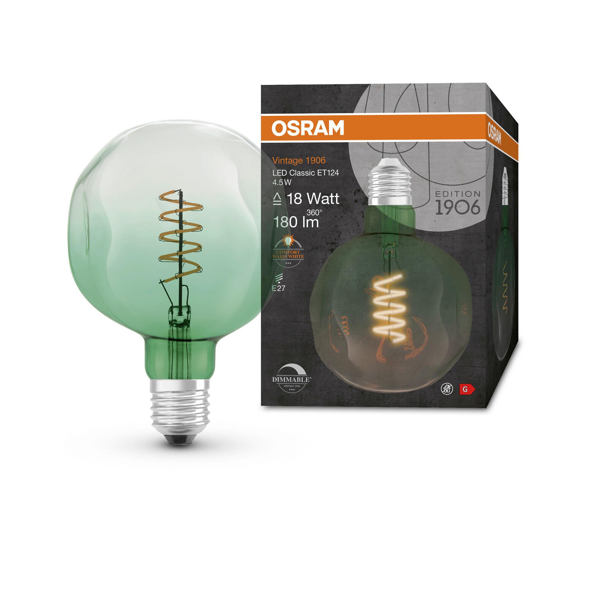 LED-Leuchtmittel Vintage 1906 Led Dim18 4.5w/16 - Grün, Basics, Glas (12,5/17,6cm) - Osram