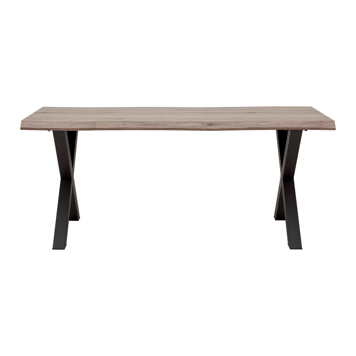 Jedálenský stôl RICO 180x90 cm - čierna/farba duba, Modern, kov/drevo (180/90/76cm) - Bessagi Home