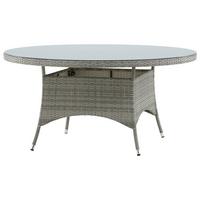 Gartentisch Volta - Grau, KONVENTIONELL, Glas/Kunststoff (150/150/74cm) - Gardenson