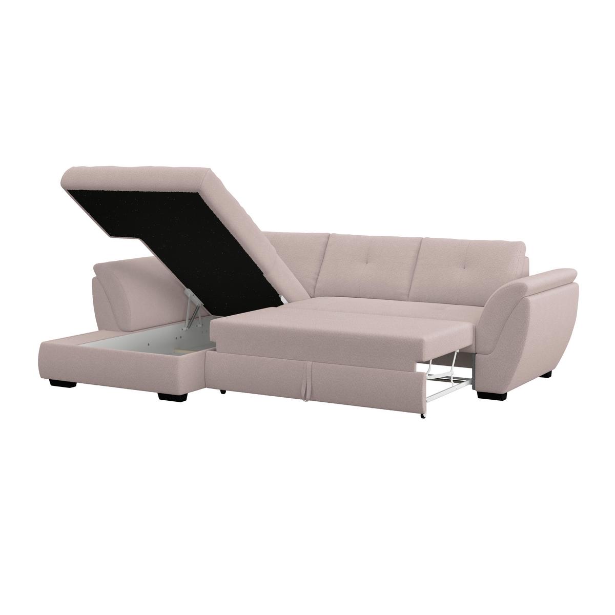 Ecksofa mit Schlaffunktion Berisso new Greige 187x278 cm - Greige/Schwarz, KONVENTIONELL, Textil (187/278cm) - Ondega