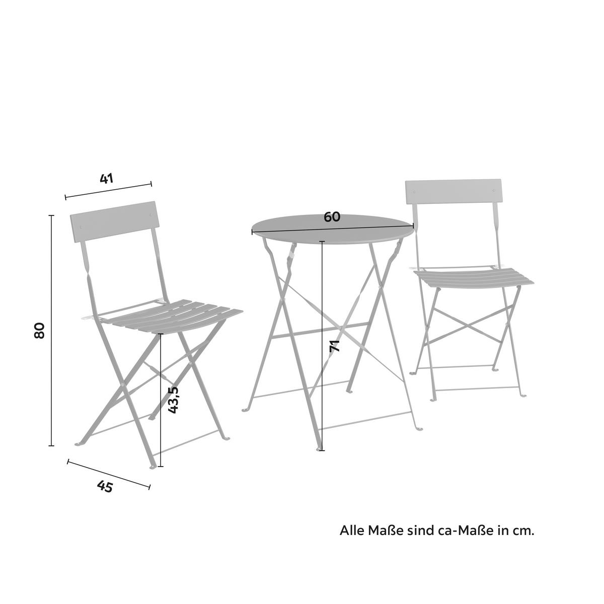 SADA NA BALKON SONJA 1 - zelená, Basics, kov (60/71/60cm) - Mömax