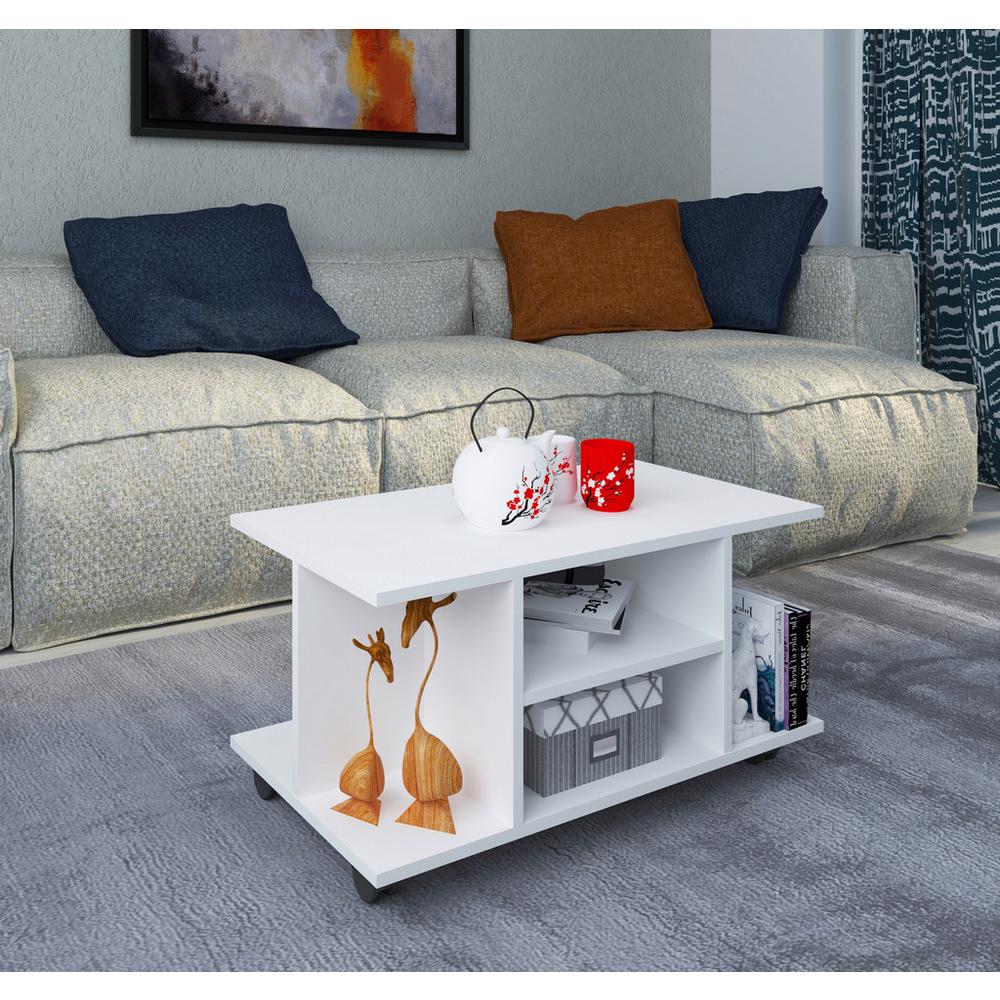 Konferenční stolek Findula 80x40 cm, bílý