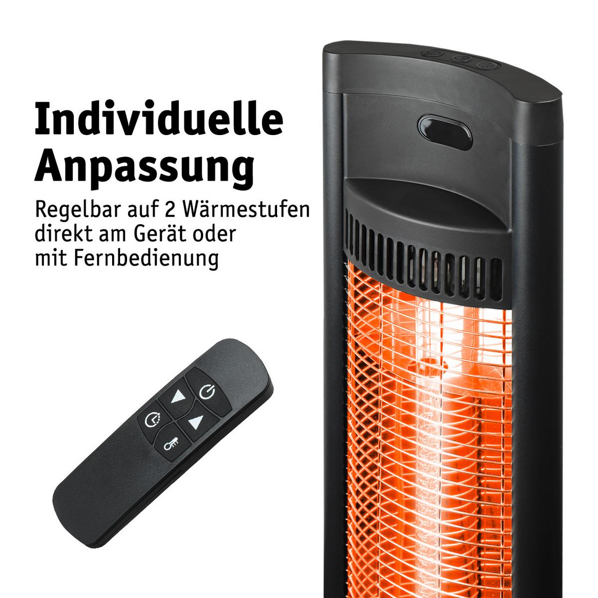 Infrarotstrahler Standheizstrahler - Silberfarben/Schwarz, Basics, Metall (21/85/21cm)