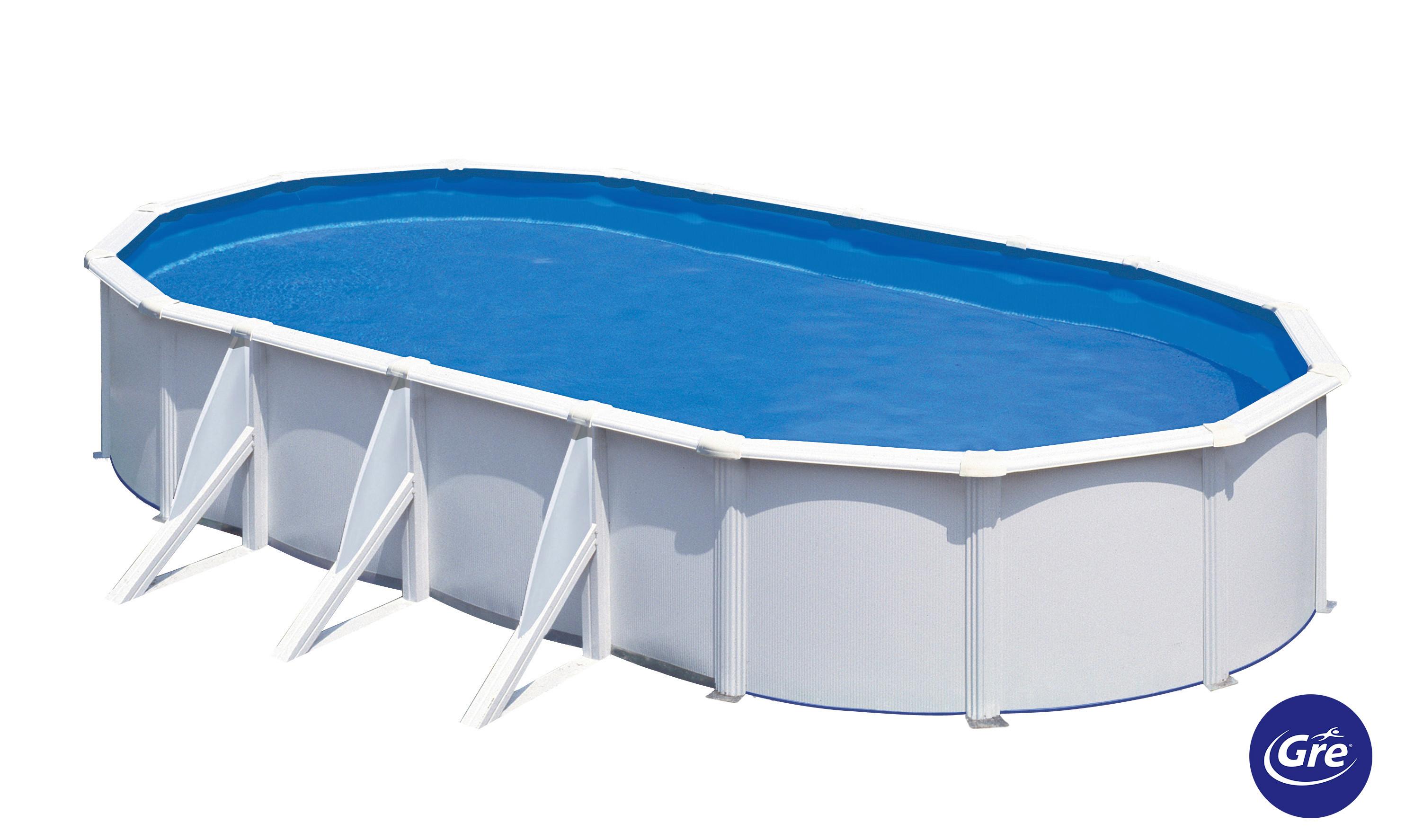 Pool-set Fidji - Weiß, KONVENTIONELL, Metall (730/375/120cm) - Gre